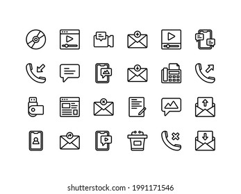 Communication Device Outline Icon Set
