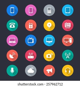 Communication device simple color icons