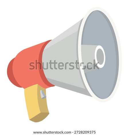 A communication device symbol showing announcement promotion public message attention marketing awareness and strong voice visual concept