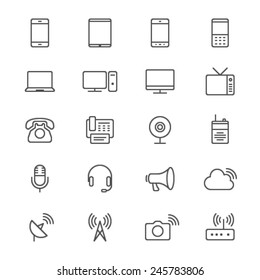 Communication device thin icons