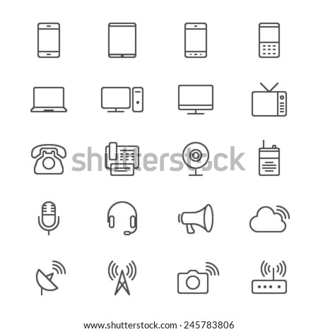 Communication device thin icons