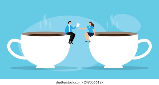 Communication or dialogue process as socialization or information exchange 2d flat vector illustration