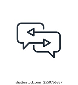 Comunicación. Diálogo. Icono lineal de Vector aislado sobre fondo blanco.