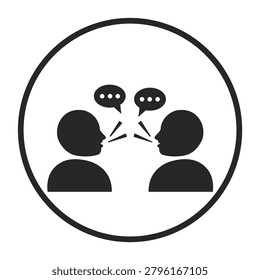 Communication and Discussion Icon Featuring Conversation Team Interaction Social Networking Collaboration Dialogue and Human Connection Concepts