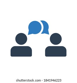 Icono de discusión de comunicación.mensaje,conversación (ilustración vectorial)