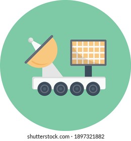 communication dish vector flat colour icon