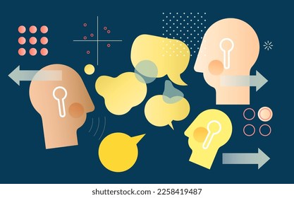 Communication Disharmony with Locked Mindset - Illustration as EPS 10 File