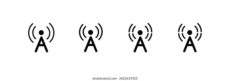 Communication distribution icons set. Linear style. Vector icon