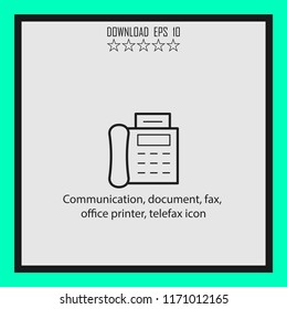 Communication, document, fax  vector icon