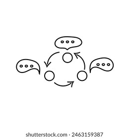 Communication, doodle exchange. Vector isolated on white background