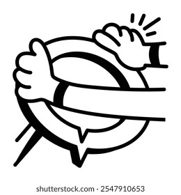 communication A doodle icon of communication bubble 
