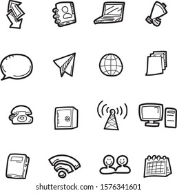 The communication doodle icon set.