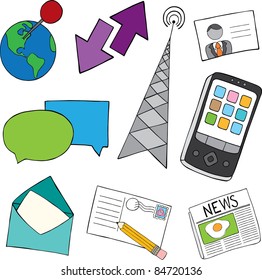 Communication Doodle Icons