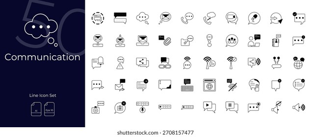 Conjunto de iconos editables de duotono de comunicación