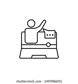 Communication education video icon. Element of distance education line icon