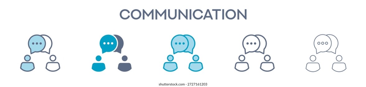 Communication Element For Design Graphic - Multi Styles. Vector Illustration Of Two Colored And Black. Multiple Icons Designs Can Be Used For Mobile, Ui, Web