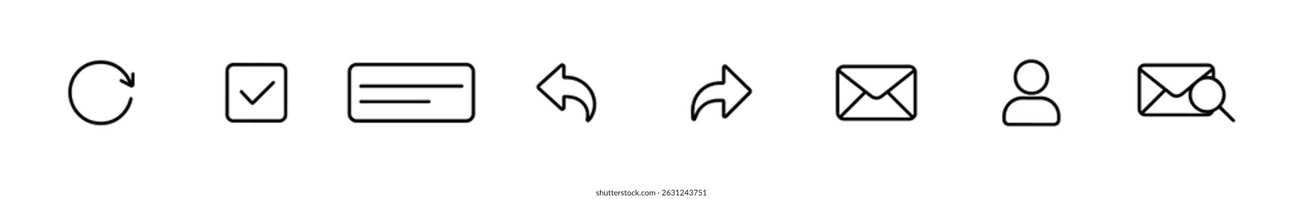 Conjunto de iconos de línea de comunicación y correo electrónico - esquema, símbolos de mensajería