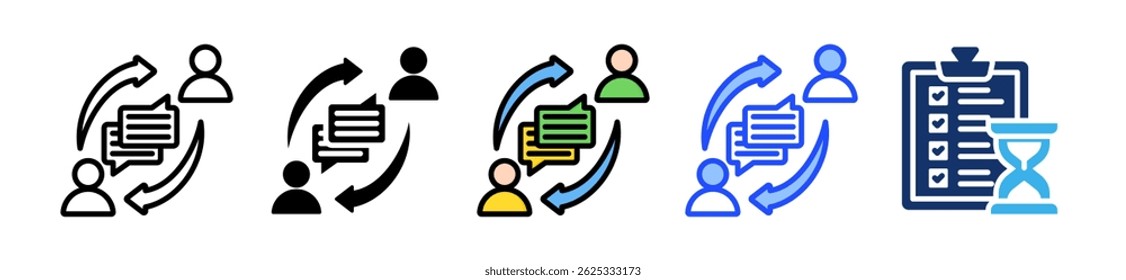 Communication Engagement Icon Collection With Multiple Styles