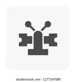 Communication equipment icon on white.