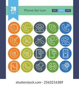 Communication Essentials Icon Set Illustration