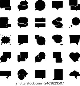 Conjunto de iconos de relleno de comunicación Ilustración vectorial stock