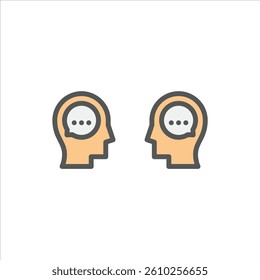 communication filled outline icon. conversation color line illustration.