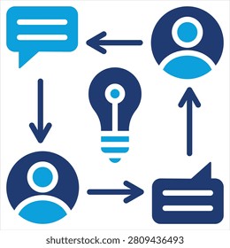 Communication Flat Blue Icon Collection