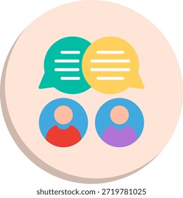 Icono de estilo de círculo plano de comunicación