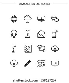 Communication flat icon set. Collection of high quality outline symbols for web design, mobile app. Vector thin line icons or logo of mail