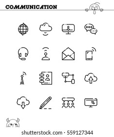 Communication flat icon set. Collection of high quality outline symbols for web design, mobile app. Vector thin line icons or logo of mail