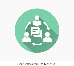 Communication flat icon. Simple illustration with long shadow for graphic and web design.