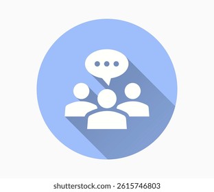 Communication flat icon. Simple illustration with long shadow for graphic and web design.