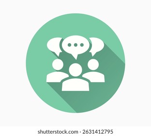 Communication flat icon. Simple illustration with long shadow for graphic and web design.