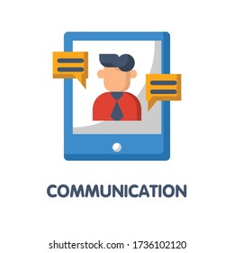 Communication  flat icon style design illustration on white background eps.10