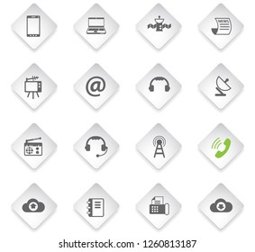 communication flat rhombus web icons for user interface design