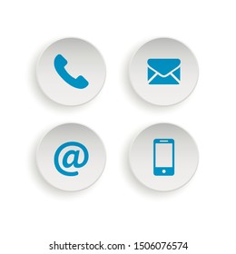 Communication flat vector icon set