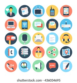 Communication Flat Vector Icons 1