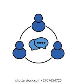 Comunicación Icono de flujo esbozo de trazo editable dibujo de línea eps.