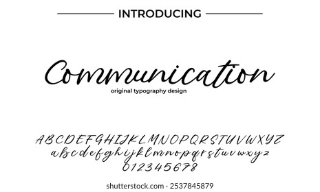 Communication Font Stylish brush painted an uppercase vector letters, alphabet, typeface