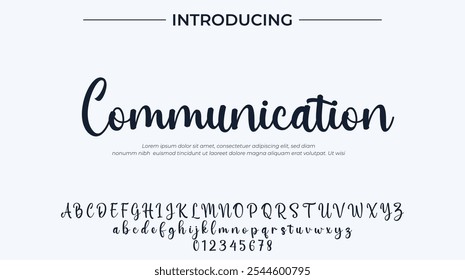 Communication Font Stylish brush painted an uppercase vector letters, alphabet, typeface