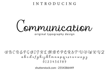 Communication Font Stylish brush painted an uppercase vector letters, alphabet, typeface