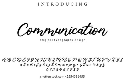 Communication Font Stylish brush painted an uppercase vector letters, alphabet, typeface