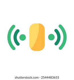 Símbolo de comunicación y libertad de redes inalámbricas. Abstractas ícono del techno para el diseño tecnológico moderno y retro. Pictograma simple del Vector del color aislado en el fondo blanco
