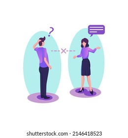 Communication gap flat style illustration vector design