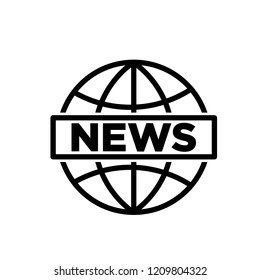communication globe - news icon vector