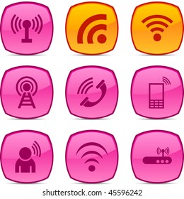 Communication  glossy icons. Vector buttons.