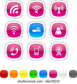 Communication glossy icons. Vector buttons.
