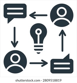 Communication Glyph Icon Style Collection