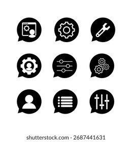 communication glyph icons with vector style