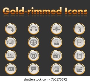 communication gold-rimmed icons for your creative ideas